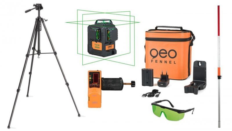 Zielony laser krzyżowy płaszczyznowy 3D 3x360 FLG 6X-GREEN zestaw L86-opti