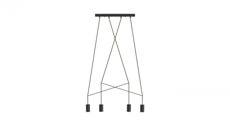 Nowodvorski lampa wisząca IMBRIA GU10 x 4 Stal lakierowana Przewód w oplocie Czarny ~220-230 V MAX: 35W