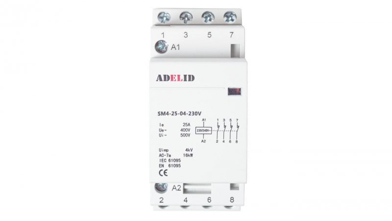 STYCZNIK MODUŁOWY 25-04 230V 25A 2P 4Z 3-FAZ 4XNC SM4 25-04-230V