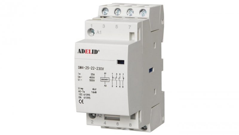 STYCZNIK MODUŁOWY 25-22 230V 25A 4Z 3-FAZ 2NO 2NC SM4 25-22-230V