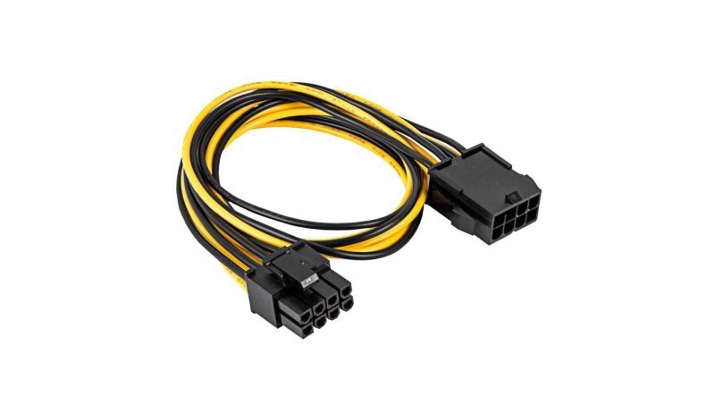 Adapter z kablem Akyga AK-CA-82 PCI-E 6+2 pin (m) / PCI-E 8 pin (m) 40cm