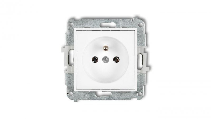 ICON Mechanizm gniazda pojedynczego z uziemieniem 2P+Z (bez przesłon torów prądowych) biały mat 25IGP-1z