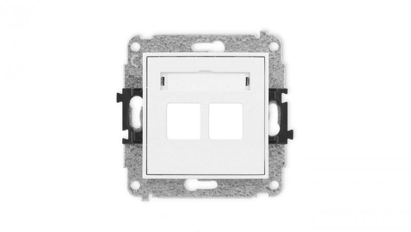 ICON Mechanizm gniazda multimedialnego podwójnego bez modułu (standard Keystone) biały IGM-2P