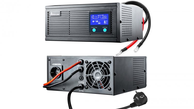 Inwerter Czysta sinusoida, napięcie akumulatora 24VDC Extralink Piorun 3000VA/2100W
