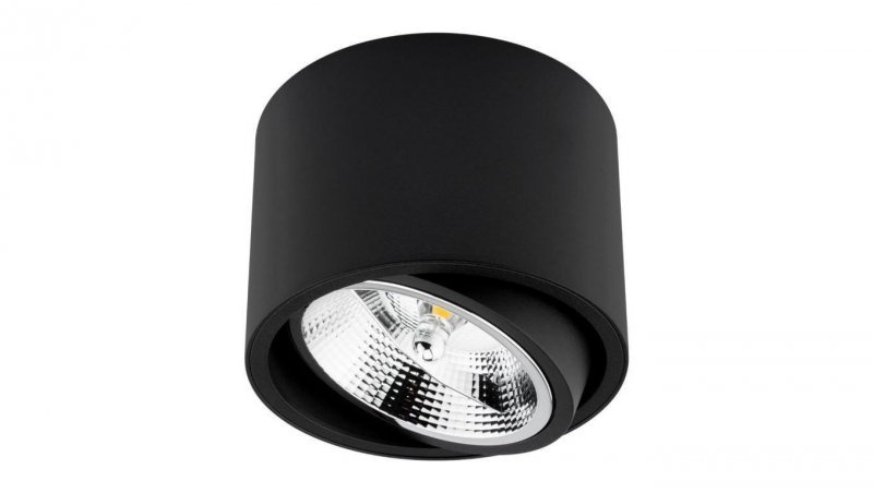 Oprawa Natynkowa Halogenowa SPOT TUBA Ruchoma GU10 AR111 Okrągła Czarna 100mm TELES LUMILED