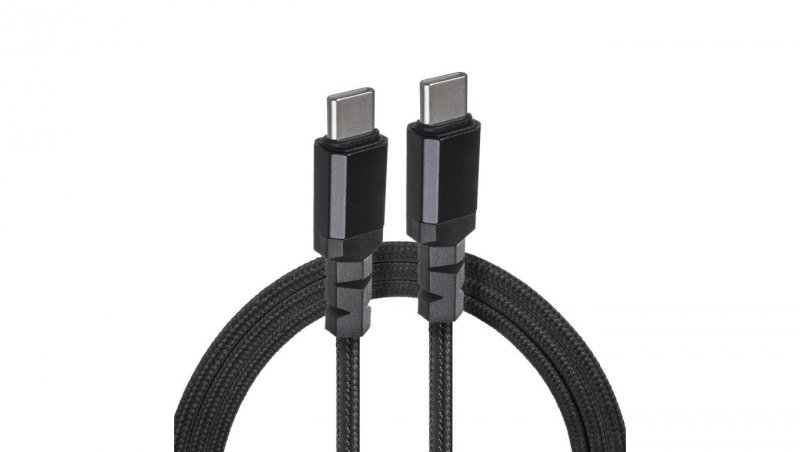 Kabel 2 x USB-C 100W Maclean, wspierający PD, przesył danych do 10Gbps, 5A, , czarny, dł. 1m, MCE491