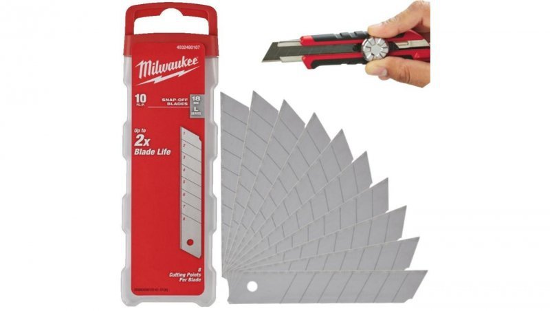Ostrza łamane wymienne do noża 25mm w zasobniku 10szt MILWAUKEE