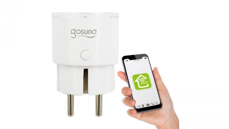 Gniazdo sieciowe Schuko 3680W 16A sterowane WiFi pojedyncze z pomiarem napięcia i natężenia prądu TUYA Gosund