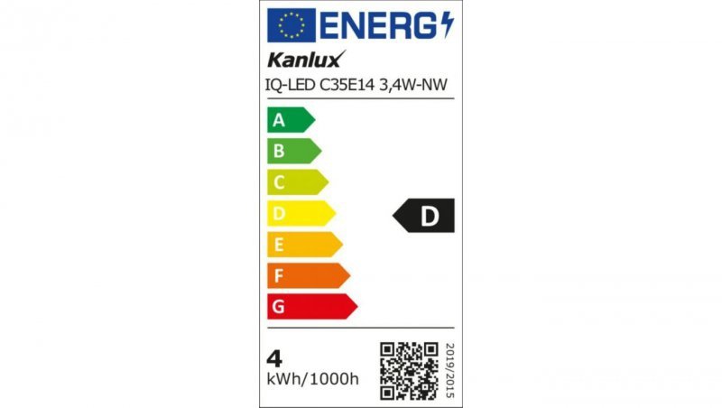 Żarówka LED E14 IQ-LED C35E14 3,4W-NW 470lm 4000K barwa neutralna 36683