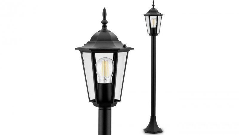 Lampa Ogrodowa Zewnętrzna E27 SŁUPEK LATARNIA 1m Czarna BELLIS LUMILED