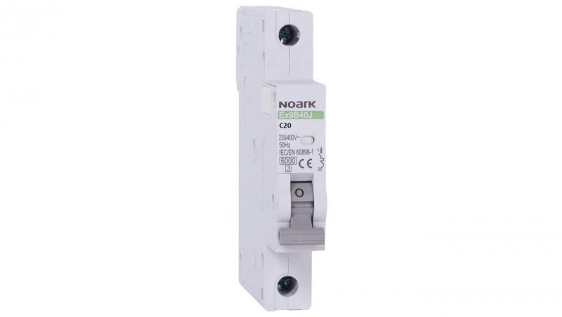 Wyłącznik nadprądowy S bezpiecznik 1-fazowy C20 (C 20A) 1-biegunowy 1P (230/400V AC) 0,75 modułu SLIM NOARK