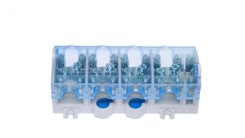 Odgałęźnik instalacyjny 4P 4x25mm2/10x10mm2 szary-niebieski OBL 25/10‑4 A13-6048