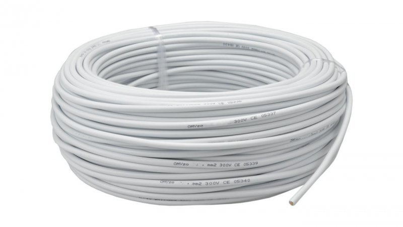 Przewód prądowy H03VV-F / OMY 300V 3x1,5 biały linka Mercor 10m