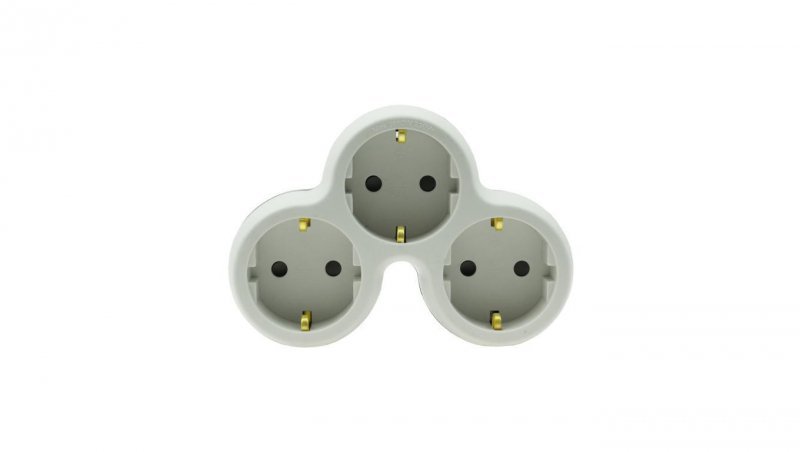 Rozgałęźnik wtyczkowy trzykrotny z/u schuko R-31S/B W-72005
