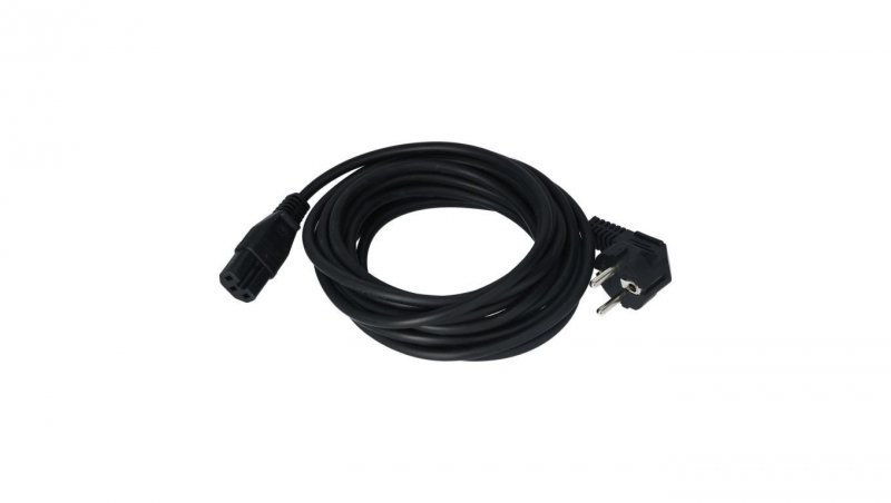 Kabel zasilający OMY do serwera z wtyczką IEC C15 10A czarny 5m