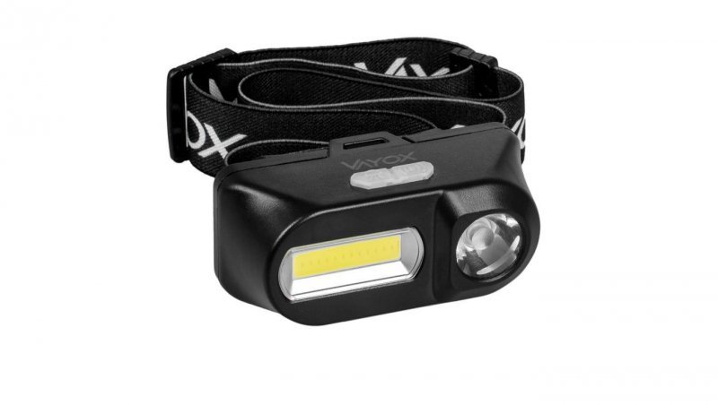 Latarka akumulatorowa czołowa 250lm XPE + COB VA0175 VAYOX
