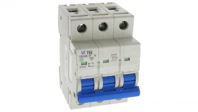 Wyłącznik instalacyjny nadprądowy nadmiarowoprądowy 3P 3M C 16A 6kA 490433 EBS9B