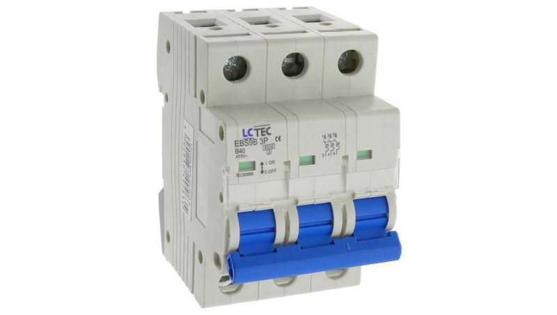 Wyłącznik instalacyjny nadprądowy nadmiarowoprądowy 3P 3M B 40A 6kA 492635 EBS9B