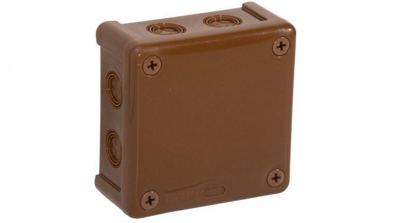 Puszka natynkowa pusta 8 wlotów VIPLAST VP-42 BRĄZOWA IP55 98x98x42mm 042-02