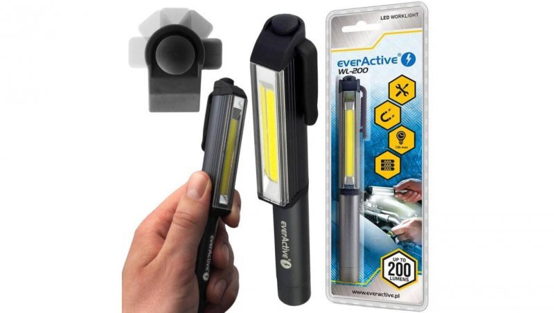 Latarka warsztatowa inspekcyjna COB LED everActive WL-200 3W 200 lumenów IP44