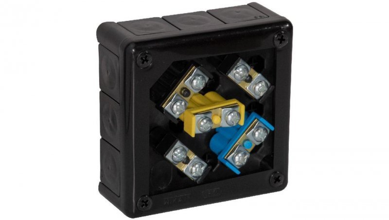 Puszka natynkowa z zaciskami 12 wlotów VIPLAST VP-51 CZARNA IP55 118x118x46mm 051-55