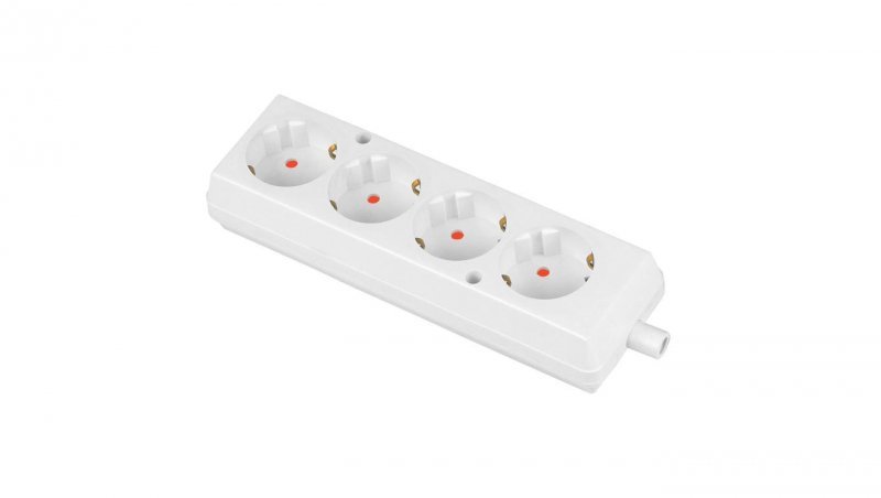 Listwa zasilająca na 4 gniazd 2P+Z schuko biała BASIC (na kabel) GN-470S