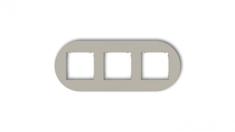 MINI Ramka uniwersalna potrójna okrągła z tworzywa taupe 60MRTO-3