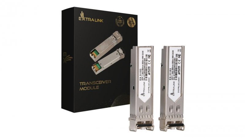 Moduł SFP 1,25Gbps, LC/UPC, 850nm, 550m, multi mode, DOM Extralink SFP 1.25G 2-pack