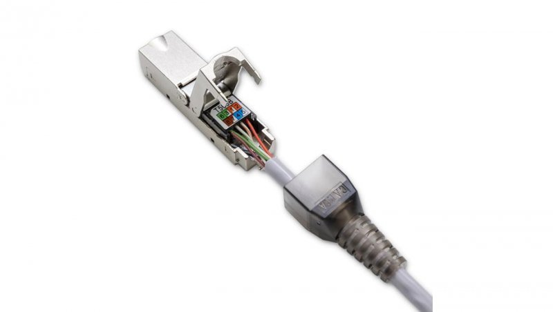 Qoltec Wtyk RJ45 beznarzędziowy STP CAT6A JACK PIN T568B T568A