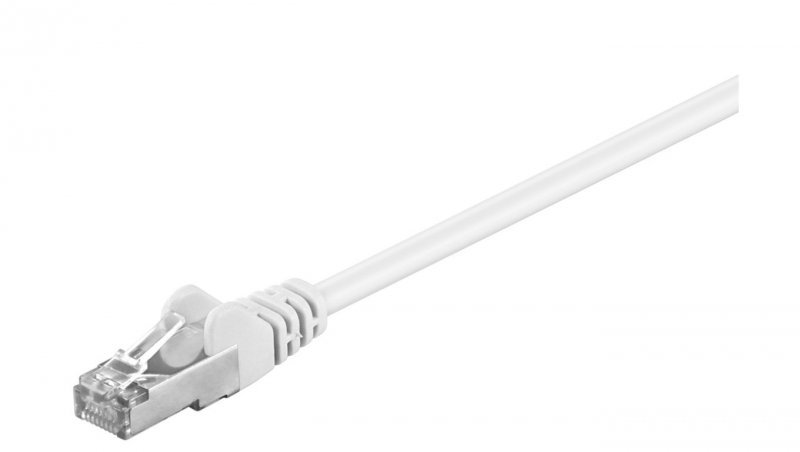 CAT 5e Kabel łączący, F/UTP, biały - Długość kabla 0.5 m