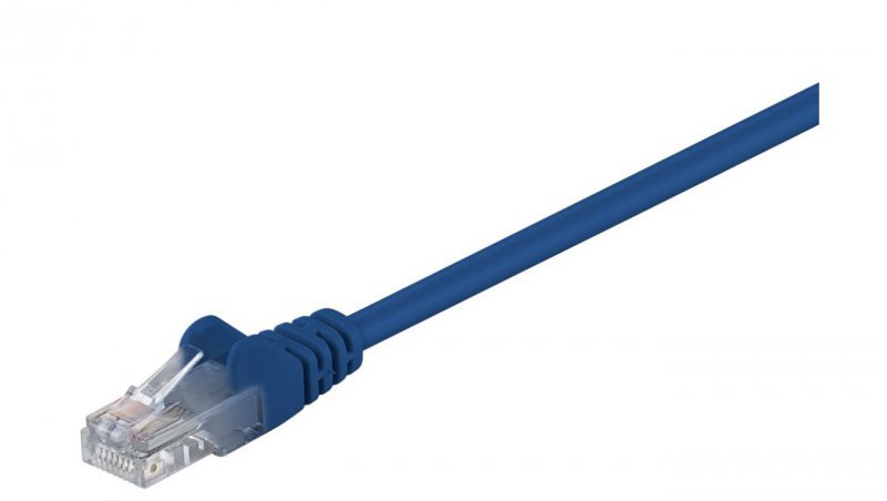 CAT 5e Kabel łączący, U/UTP, Niebieski - Długość kabla 15 m