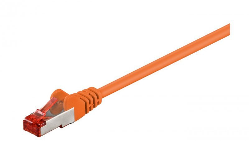 CAT 6 Kabel łączący, S/FTP (PiMF), Pomarańczowy - Długość kabla 0.5 m