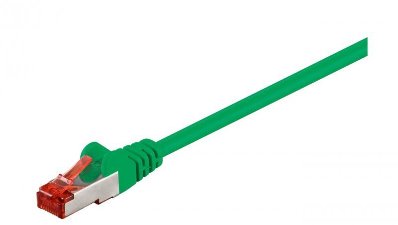 CAT 6 Kabel łączący, S/FTP (PiMF), Zielony - Długość kabla 1 m