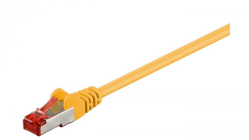 CAT 6 Kabel łączący, S/FTP (PiMF), Żółty - Długość kabla 0.25 m