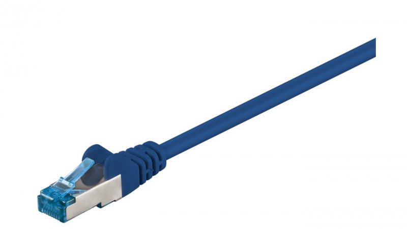 CAT 6AKabel łączący, S/FTP (PiMF), Niebieski - Długość kabla 0.25 m