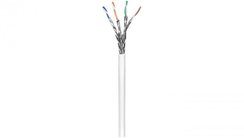 CAT 6 kabel sieciowy, S/FTP (PiMF), biały - Długość kabla 305 m