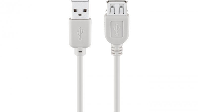 Przedłużacz USB 2.0 Hi-Speed, Szary - Długość kabla 1.8 m