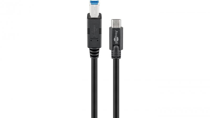 Kabel USB 3.0 USB-C™ na B, czarny - Długość kabla 1 m