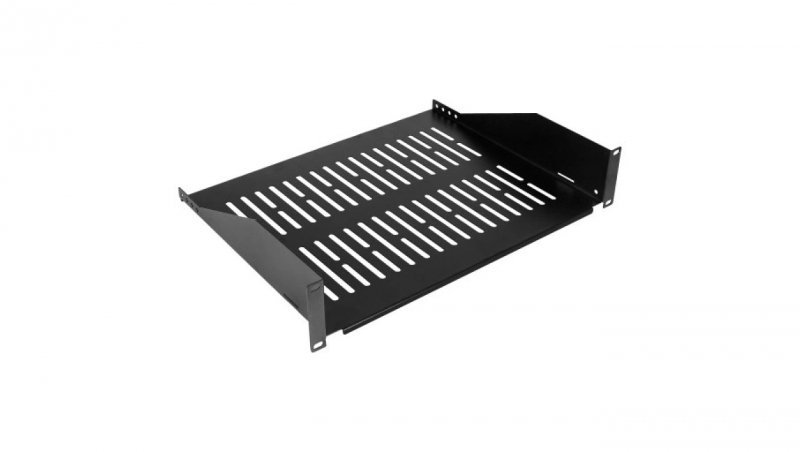 Półka stała do szafy RACK 19 2U 350mm czarna NEKU