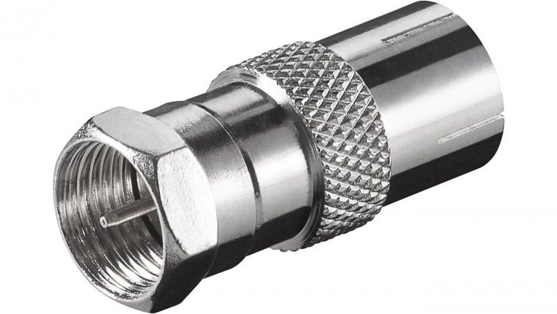 Adapter F: Wtyk F Gniazdo do kabla koncentrycznego - Połączenie, materiał obudowy cynk