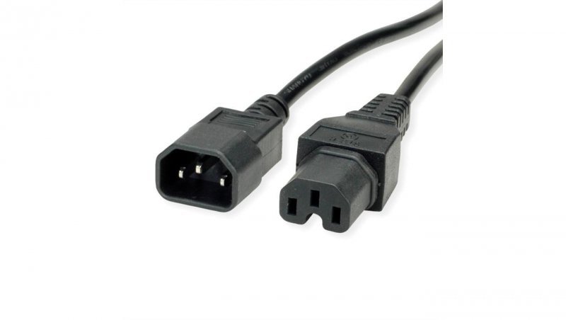 VALUE Kabel zasilający IEC320/C14 męski - C15 żeński, czarny, 0,5 m