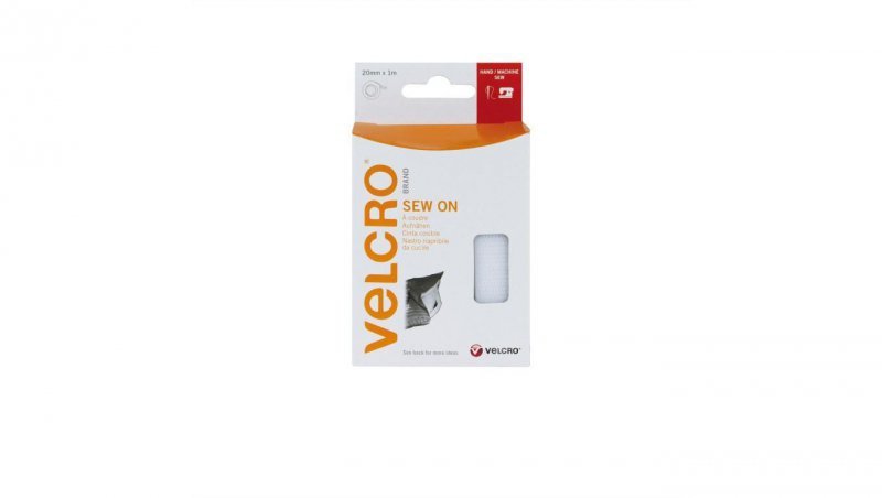 VELCRO rzep do szycia z haczykami i pętelkami 20 mm x 5 m biały