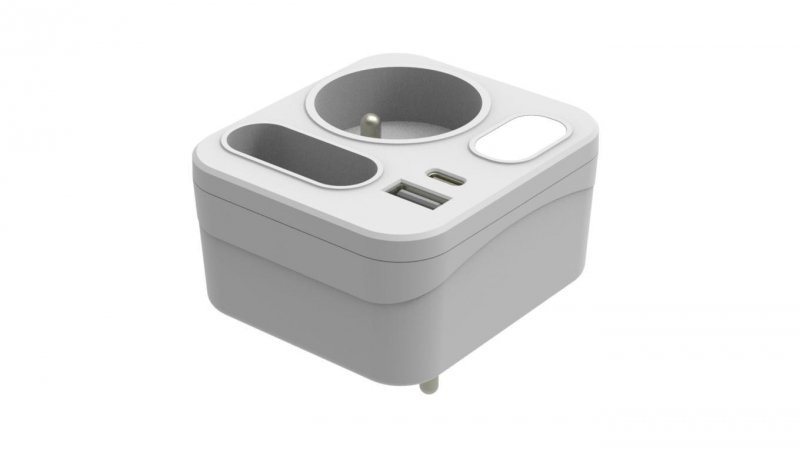Rozgałęźnik MARINA 2x USB (A+C) PD 20W ze światełkiem nocnym orientacyjnym szybkie ładowanie / 34110