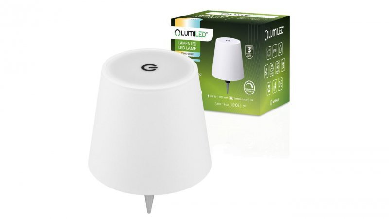Lampka Biurkowa Stołowa Nocna Korek do Butelki Wina USB CCT 3 Barwy SALCO Biała LUMILED