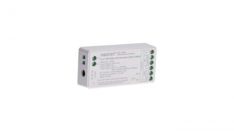 Sterownik MiLight Digital SPI+DMX kolor/CCT/RGB/RGBW/RGBCCT 5-24V 10A SPIW5 5w1 cyfrowy