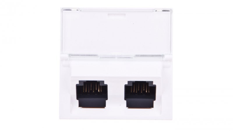 MOSAIC Gniazdo komputerowe podwójne RJ45 kat.6 UTP 2M 45st białe 076504
