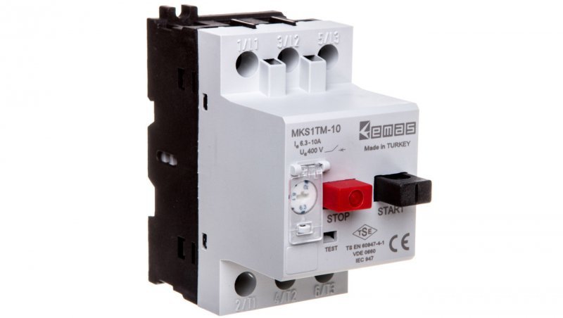 Wyłącznik silnikowy 3P 4kW 6.3-10A T0-MKS1TM-10