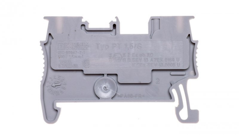 Złączka szynowa przelotowa 0,14-1,5mm2 szara PT 1,5/S 3208100 /50szt./