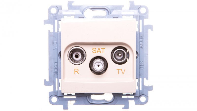 Simon 10 Gniazdo antenowe R-TV-SAT końcowe kremowe IP20 CASK.01/41