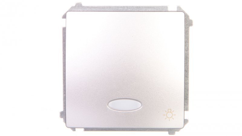 Simon Basic Przycisk światło z podświetleniem 10AX 250V zaciski śrubowe srebrny mat BMS1L.01/43